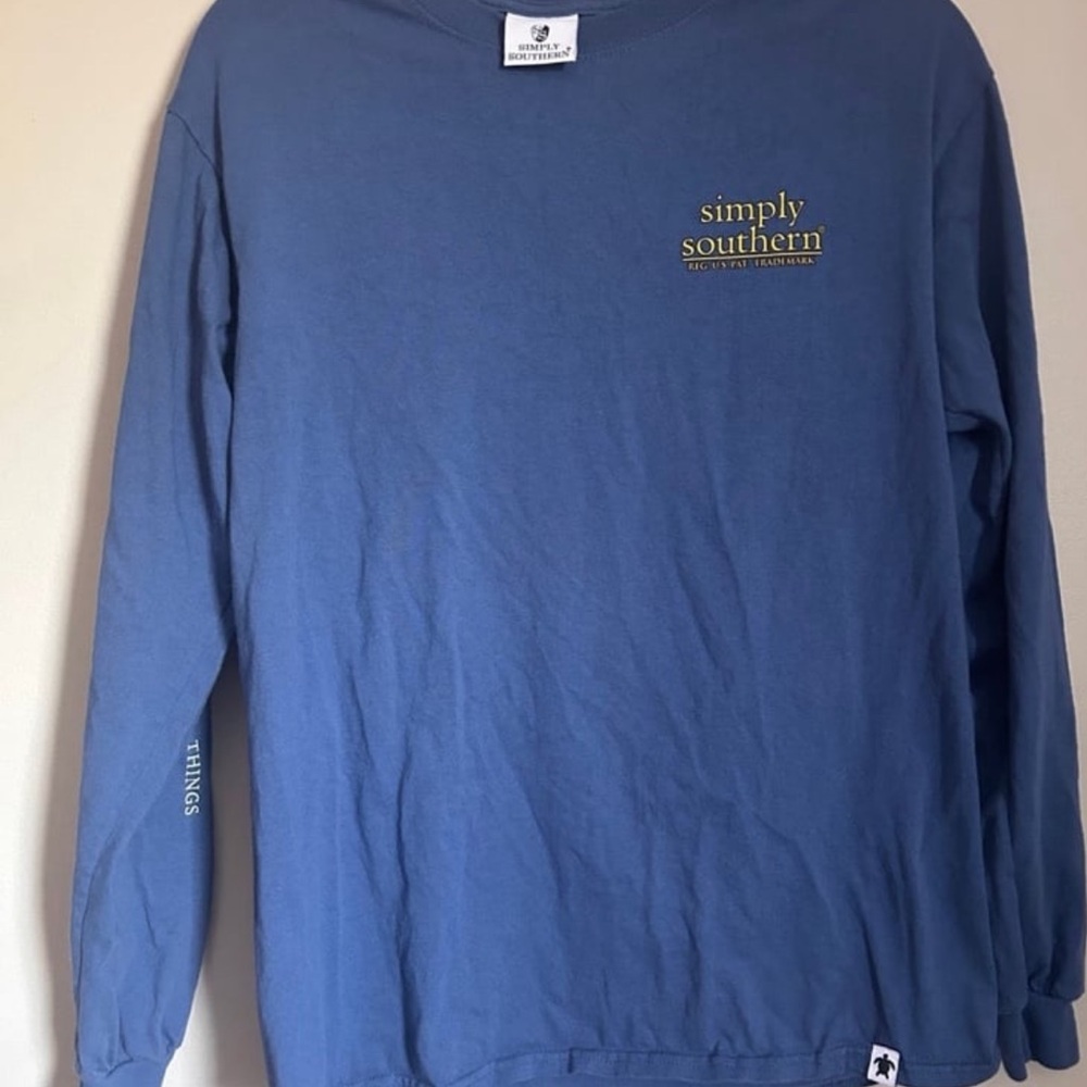 Simply Southern puppies Blue long sleeve  T-Shirt - Picture 2 of 6